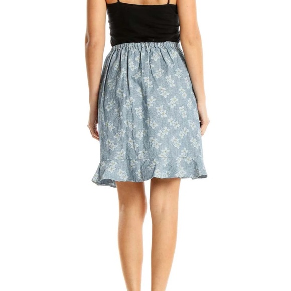 J.CREW MERCANTILE Blue Floral Wrap Ruffle Skirt - Picture 3 of 9